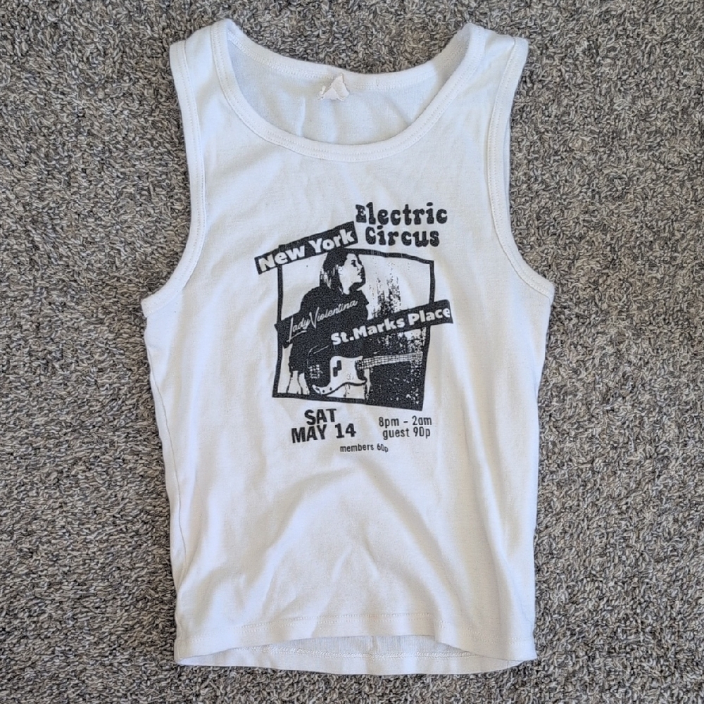 White Graphic Tank Top